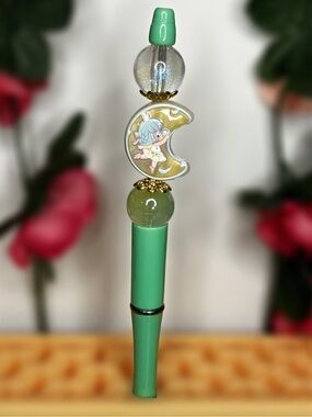 Bubble Princess Moon Handmade Beaded Pen